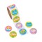 1 1/2" Scented Multicolor Foodimals Paper Sticker Roll 100 Pc